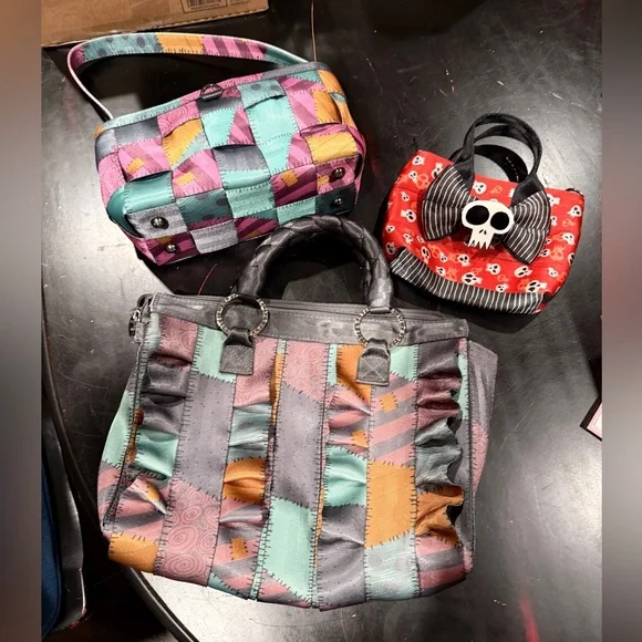 Harveys Lot of 3 Disney Nightmare Before Christmas Sally Lola, Baguette &Skulls - Picture 1 of 8